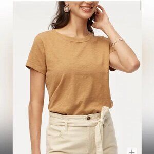 J.Crew Girlfriend crewneck tee in Warm Brandy Size L NWT
